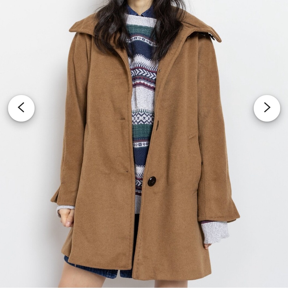 Ellen Tracy - Caramel Brown Wool Blend Coat - Size 6